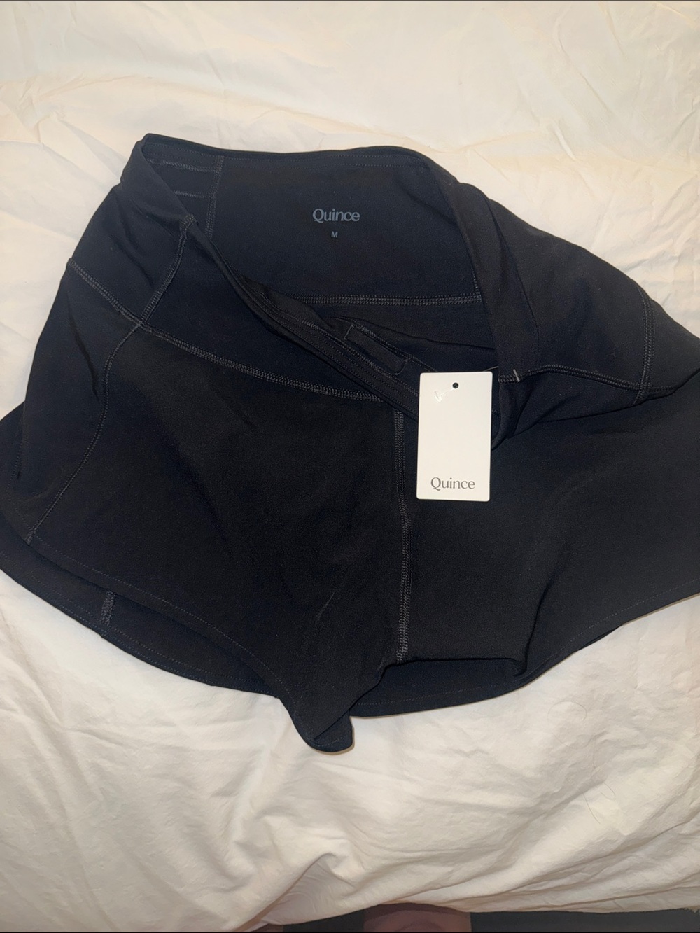 Quince High-Rise Black Running Shorts NWT